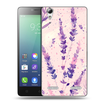 Силиконовый чехол на Lenovo A6010 с принтом цветы лаванда Силиконовый чехол на Lenovo A6010 с принтом цветы лаванда