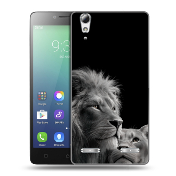 Силиконовый чехол на Lenovo A6010 с принтом Лев кошки Силиконовый чехол на Lenovo A6010 с принтом Лев кошки