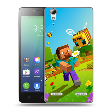 Силиконовый чехол на Lenovo A6010 с принтом Майнкрафт Minecraft