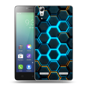Силиконовый чехол на Lenovo A6010 с принтом Неоновые соты Силиконовый чехол на Lenovo A6010 с принтом Неоновые соты
