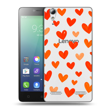 Силиконовый чехол на Lenovo A6010 с принтом Сердечки Силиконовый чехол на Lenovo A6010 с принтом Сердечки