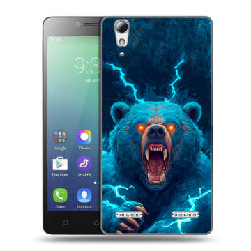 Силиконовый чехол на Lenovo A6010 с принтом Медведь Силиконовый чехол на Lenovo A6010 с принтом Медведь