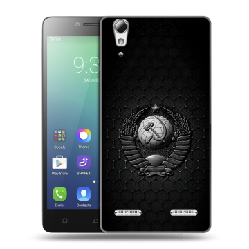 Силиконовый чехол на Lenovo A6010 с принтом Герб Флаг СССР