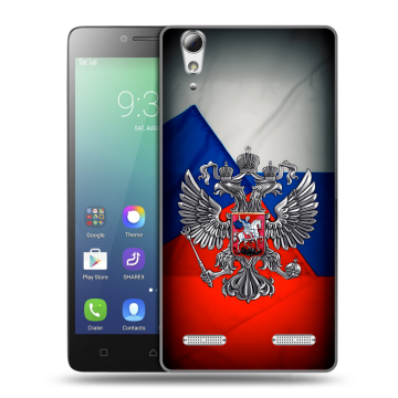 Силиконовый чехол на Lenovo A6010 с принтом Флаг России