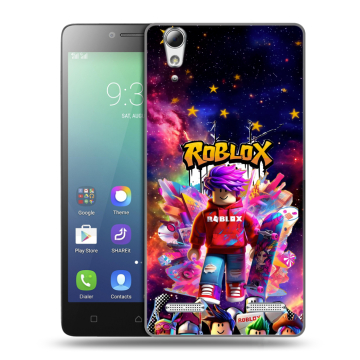 Силиконовый чехол на Lenovo A6010 с принтом Roblox Роблокс