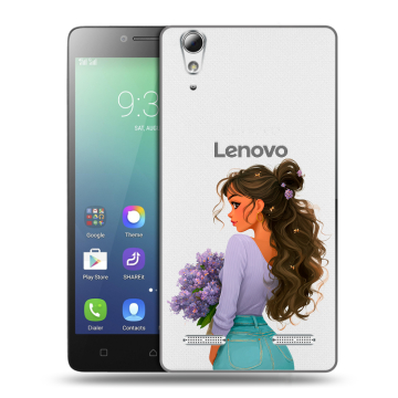 Силиконовый чехол на Lenovo A6010 с принтом девушка цветы Силиконовый чехол на Lenovo A6010 с принтом девушка цветы