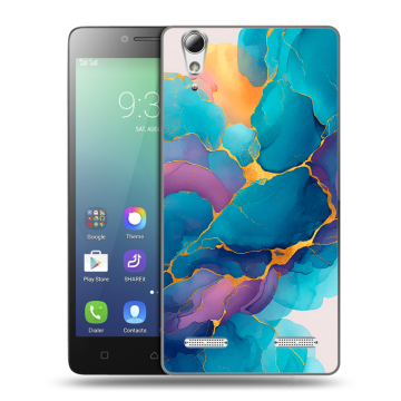 Силиконовый чехол на Lenovo A6010 с принтом Мрамор блестки Силиконовый чехол на Lenovo A6010 с принтом Мрамор блестки