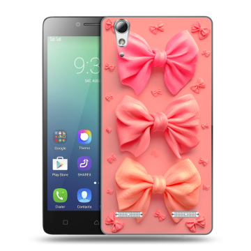 Силиконовый чехол на Lenovo A6010 с принтом Розовые бантики Силиконовый чехол на Lenovo A6010 с принтом Розовые бантики