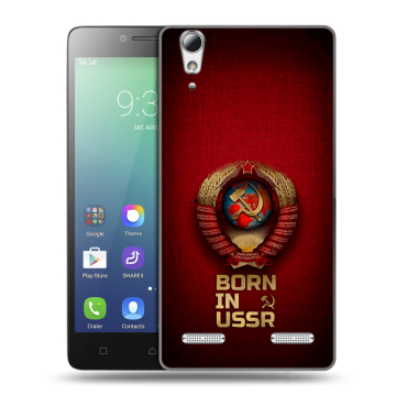 Силиконовый чехол на Lenovo A6010 с принтом Флаг Герб СССР Силиконовый чехол на Lenovo A6010 с принтом Флаг Герб СССР