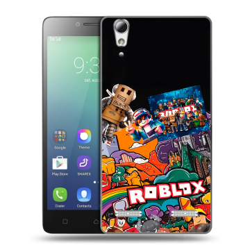 Силиконовый чехол на Lenovo A6010 с принтом Roblox Роблокс