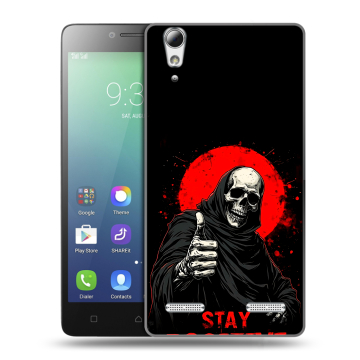 Силиконовый чехол на Lenovo A6010 с принтом смешной скелет Силиконовый чехол на Lenovo A6010 с принтом смешной скелет