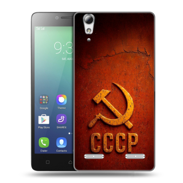 Силиконовый чехол на Lenovo A6010 с принтом Флаг Герб СССР Силиконовый чехол на Lenovo A6010 с принтом Флаг Герб СССР
