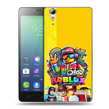 Силиконовый чехол на Lenovo A6010 с принтом Roblox Роблокс