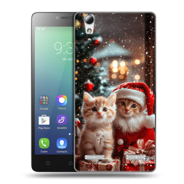 Силиконовый чехол на Lenovo A6010 с принтом Новый год Силиконовый чехол на Lenovo A6010 с принтом Новый год