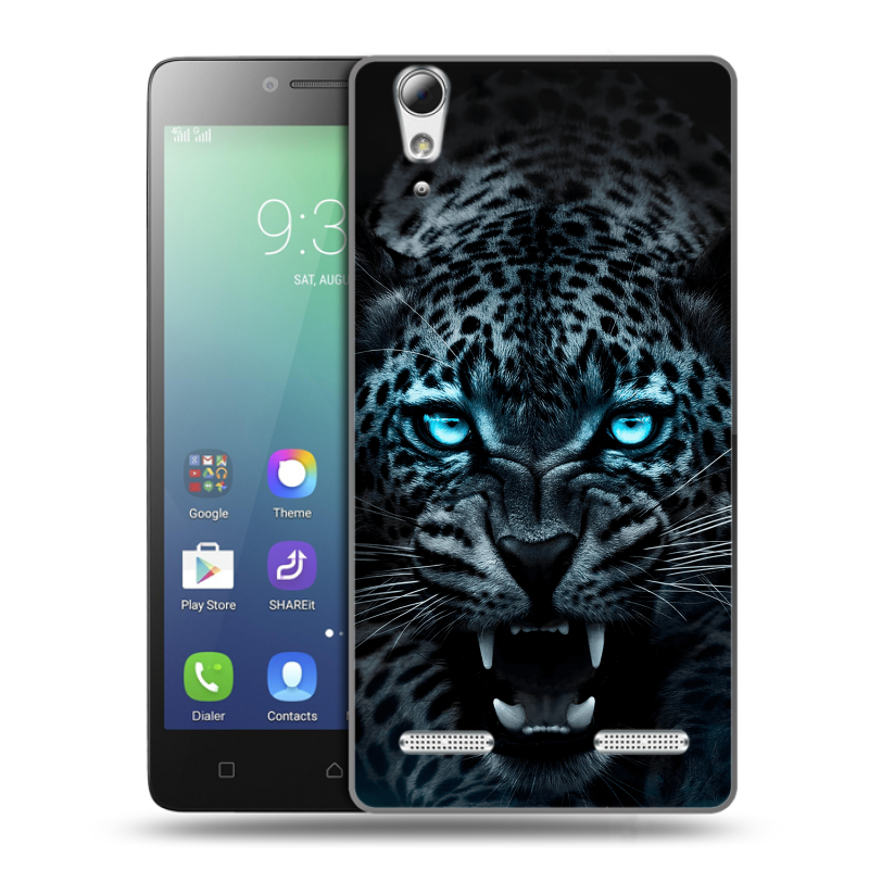 Силиконовый чехол на Lenovo A6010 с принтом Темный леопард Силиконовый чехол на Lenovo A6010 с принтом Темный леопард