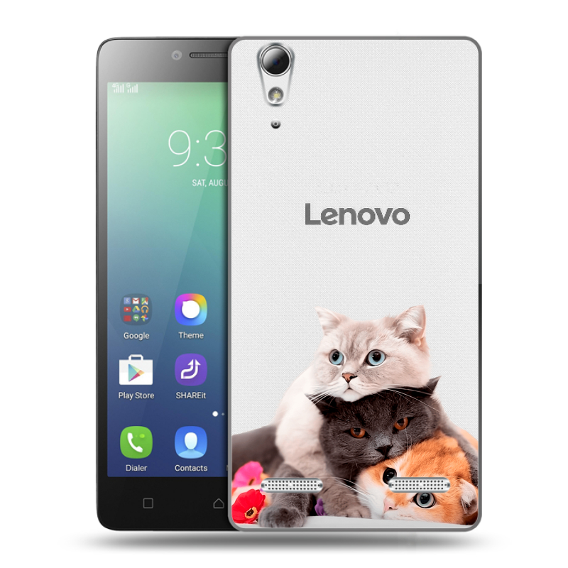 Силиконовый чехол на Lenovo A6010 с принтом Кошки Силиконовый чехол на Lenovo A6010 с принтом Кошки