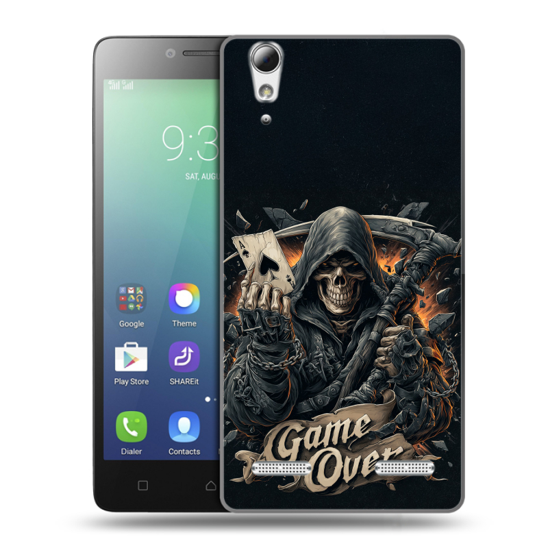 Силиконовый чехол на Lenovo A6010 с принтом Скелет карты Силиконовый чехол на Lenovo A6010 с принтом Скелет карты