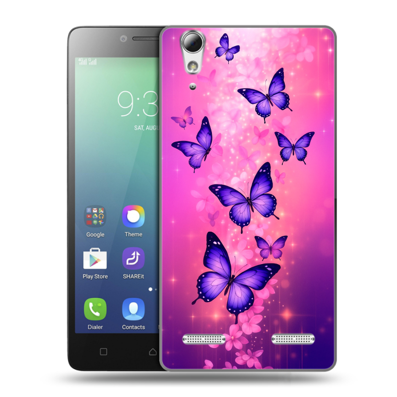 Силиконовый чехол на Lenovo A6010 с принтом Бабочки Силиконовый чехол на Lenovo A6010 с принтом Бабочки
