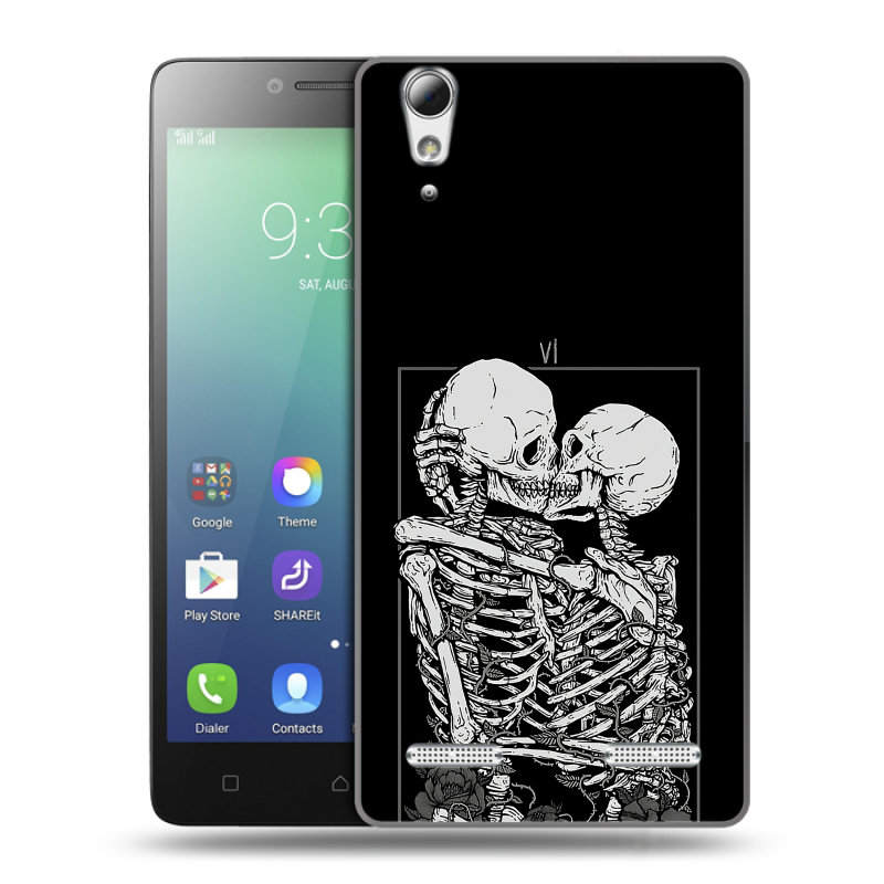 Силиконовый чехол на Lenovo A6010 с принтом Поцелуй скелетов Силиконовый чехол на Lenovo A6010 с принтом Поцелуй скелетов