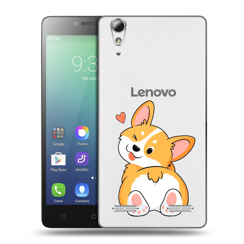Силиконовый чехол на Lenovo A6010 с принтом Корги Силиконовый чехол на Lenovo A6010 с принтом Корги