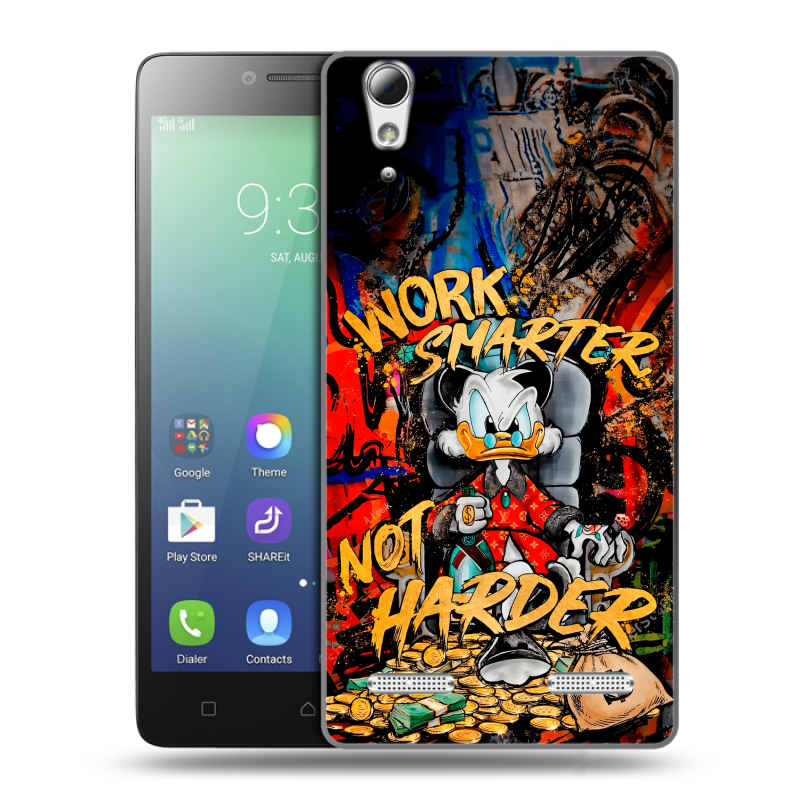 Силиконовый чехол на Lenovo A6010 с принтом Дональд Дак Деньги Силиконовый чехол на Lenovo A6010 с принтом Дональд Дак Деньги