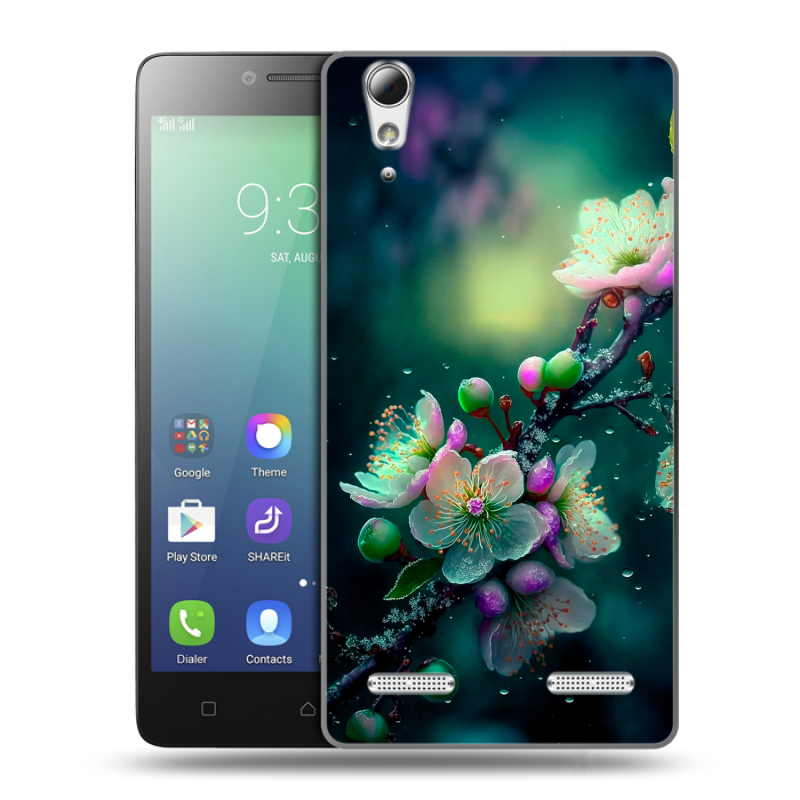 Силиконовый чехол на Lenovo A6010 с принтом Цветы и мрамор Силиконовый чехол на Lenovo A6010 с принтом Цветы и мрамор