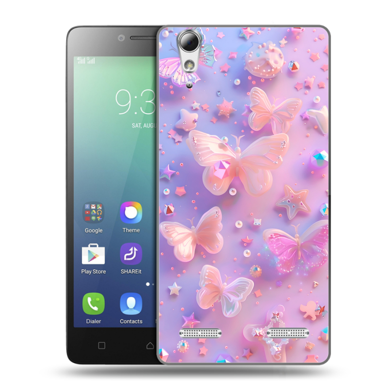 Силиконовый чехол на Lenovo A6010 с принтом Бабочки Силиконовый чехол на Lenovo A6010 с принтом Бабочки