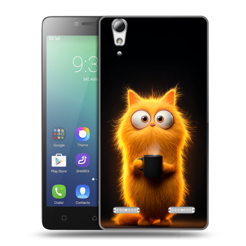 Силиконовый чехол на Lenovo A6010 с принтом Смешной кот Силиконовый чехол на Lenovo A6010 с принтом Смешной кот