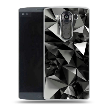 Силиконовый чехол на LG V10 с принтом Черные кристаллы Силиконовый чехол на LG V10 с принтом Черные кристаллы