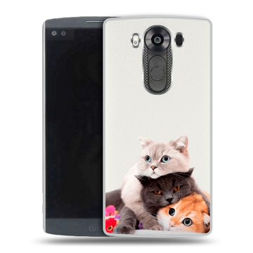 Силиконовый чехол на LG V10 с принтом Кошки Силиконовый чехол на LG V10 с принтом Кошки