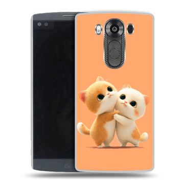 Силиконовый чехол на LG V10 с принтом Милые котики Силиконовый чехол на LG V10 с принтом Милые котики