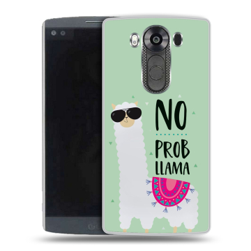 Силиконовый чехол на LG V10 с принтом Лама Силиконовый чехол на LG V10 с принтом Лама
