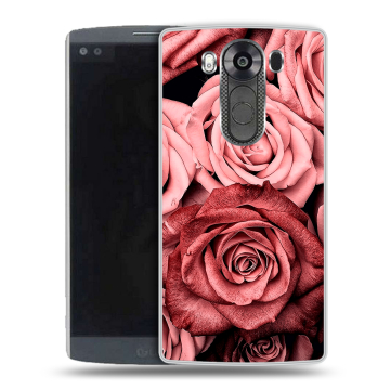 Силиконовый чехол на LG V10 с принтом Цветы розы Силиконовый чехол на LG V10 с принтом Цветы розы