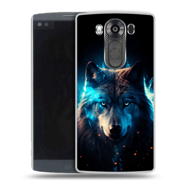 Силиконовый чехол на LG V10 с принтом Волк ночной Силиконовый чехол на LG V10 с принтом Волк ночной