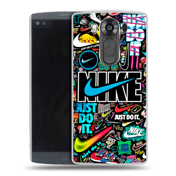 Силиконовый чехол на LG V10 с принтом найк nike черный Силиконовый чехол на LG V10 с принтом найк nike черный