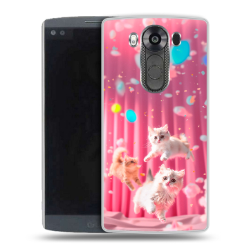 Силиконовый чехол на LG V10 с принтом милые котики Силиконовый чехол на LG V10 с принтом милые котики