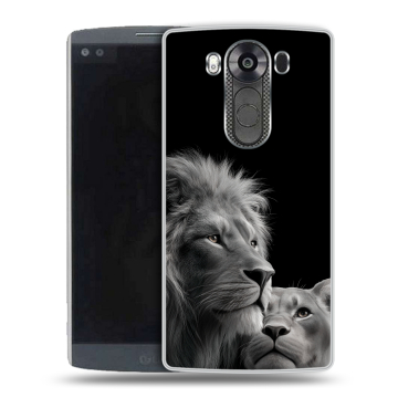 Силиконовый чехол на LG V10 с принтом Лев кошки Силиконовый чехол на LG V10 с принтом Лев кошки