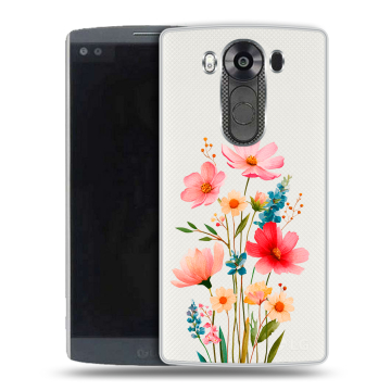 Силиконовый чехол на LG V10 с принтом Цветы Силиконовый чехол на LG V10 с принтом Цветы