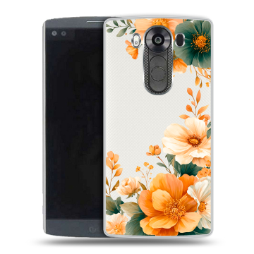 Силиконовый чехол на LG V10 с принтом Цветы принт Силиконовый чехол на LG V10 с принтом Цветы принт