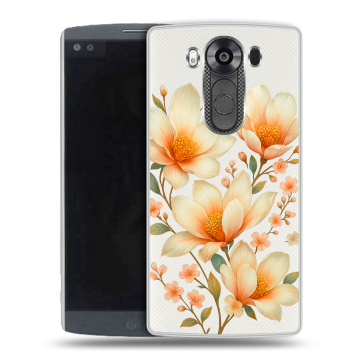 Силиконовый чехол на LG V10 с принтом Цветы Силиконовый чехол на LG V10 с принтом Цветы
