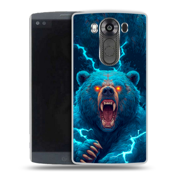 Силиконовый чехол на LG V10 с принтом Медведь Силиконовый чехол на LG V10 с принтом Медведь