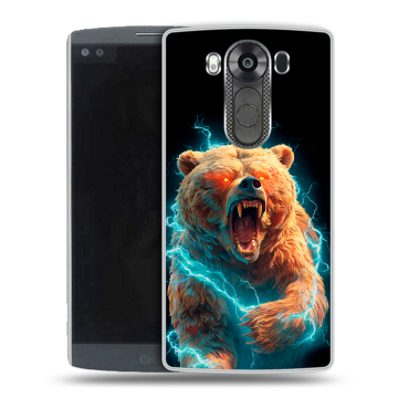 Силиконовый чехол на LG V10 с принтом Медведь Силиконовый чехол на LG V10 с принтом Медведь