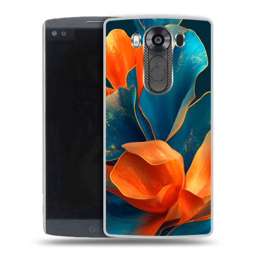 Силиконовый чехол на LG V10 с принтом Цветы Силиконовый чехол на LG V10 с принтом Цветы
