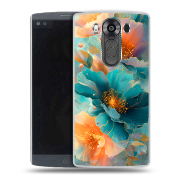 Силиконовый чехол на LG V10 с принтом Цветы Силиконовый чехол на LG V10 с принтом Цветы