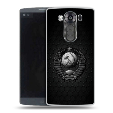 Силиконовый чехол на LG V10 с принтом Герб Флаг СССР Силиконовый чехол на LG V10 с принтом Герб Флаг СССР