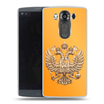 Силиконовый чехол на LG V10 с принтом Герб Флаг России Силиконовый чехол на LG V10 с принтом Герб Флаг России