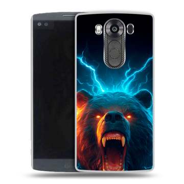 Силиконовый чехол на LG V10 с принтом Медведь Силиконовый чехол на LG V10 с принтом Медведь