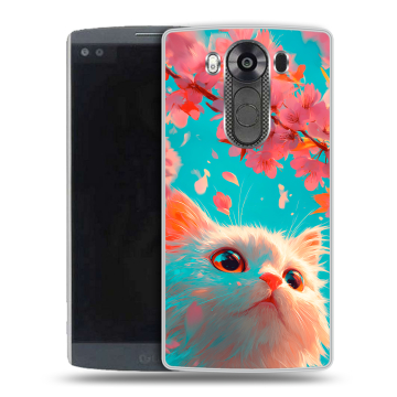 Силиконовый чехол на LG V10 с принтом Красивый кот Силиконовый чехол на LG V10 с принтом Красивый кот