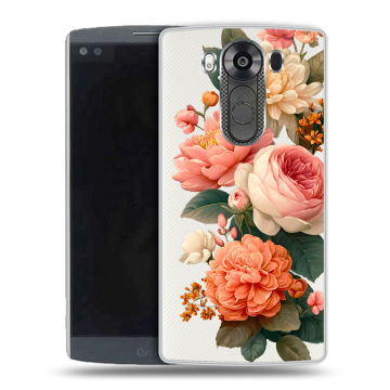 Силиконовый чехол на LG V10 с принтом цветы Силиконовый чехол на LG V10 с принтом цветы