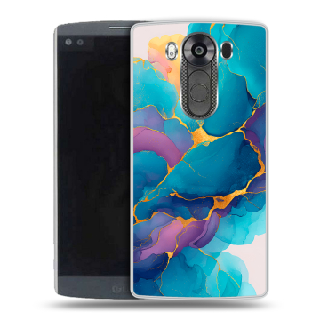 Силиконовый чехол на LG V10 с принтом Мрамор блестки Силиконовый чехол на LG V10 с принтом Мрамор блестки